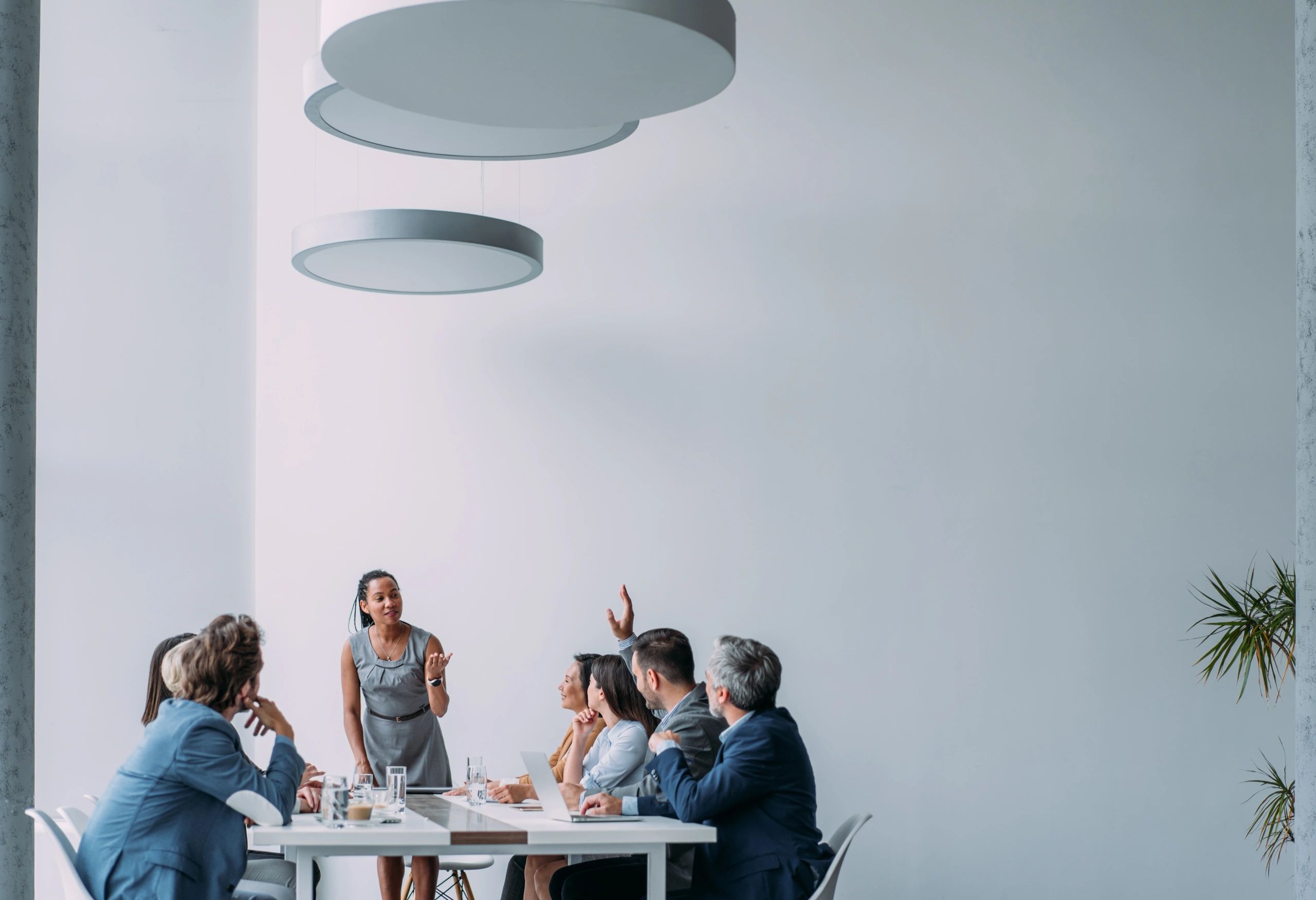 Business presentation in a boardroom